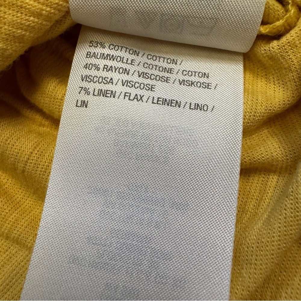 d&co Naturals Mustard Yellow Ruffle Top Size XXS Short Sleeve Natural Materials - Picture 8 of 8